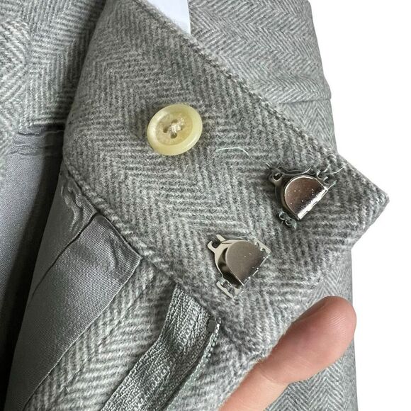 Lauren Ralph Lauren Wool Blend Herringbone Gray Trousers Size 18W - Picture 12 of 15